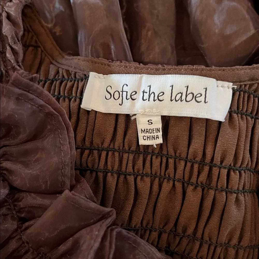 Sofie the label taffeta midi brown dress whimsigoth/fairycore style | size S - Picture 7 of 8